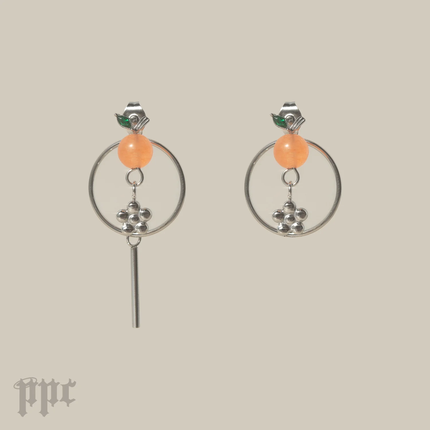 EN- Orange Flower Stud Earrings - Image 6
